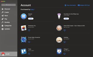 Your Account page in macOS Mojave