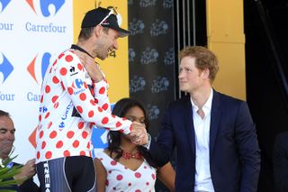 Voigt claims the polka dot jersey after his Stage 1 attack in 2014's Tour