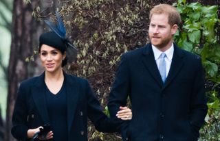Meghan, Duchess of Sussex and Prince Harry, Duke of Sussex attend Christmas Day Church service at Church of St Mary Magdalene