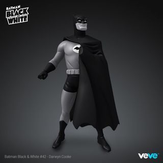 digital Batman Black and White NFT statue