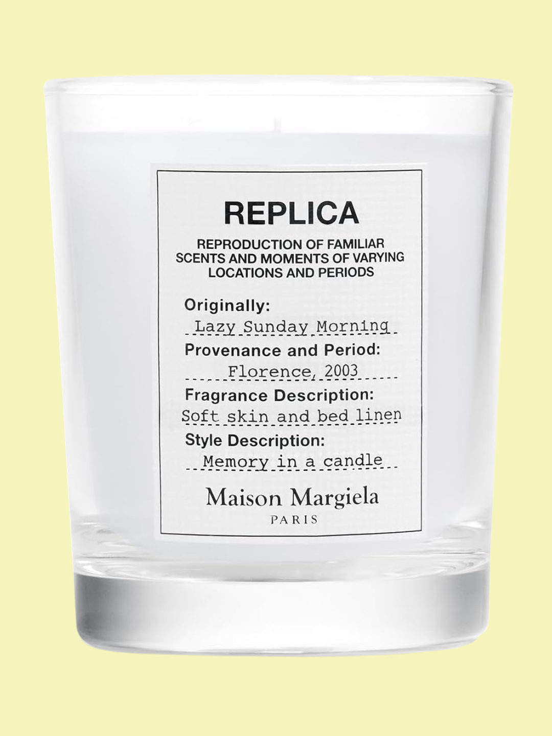 A Maison Margiela candle with notes of linen