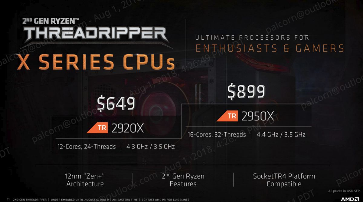 AMD Threadripper 2000 Series (aka Threadripper 2) vs. Intel Core X