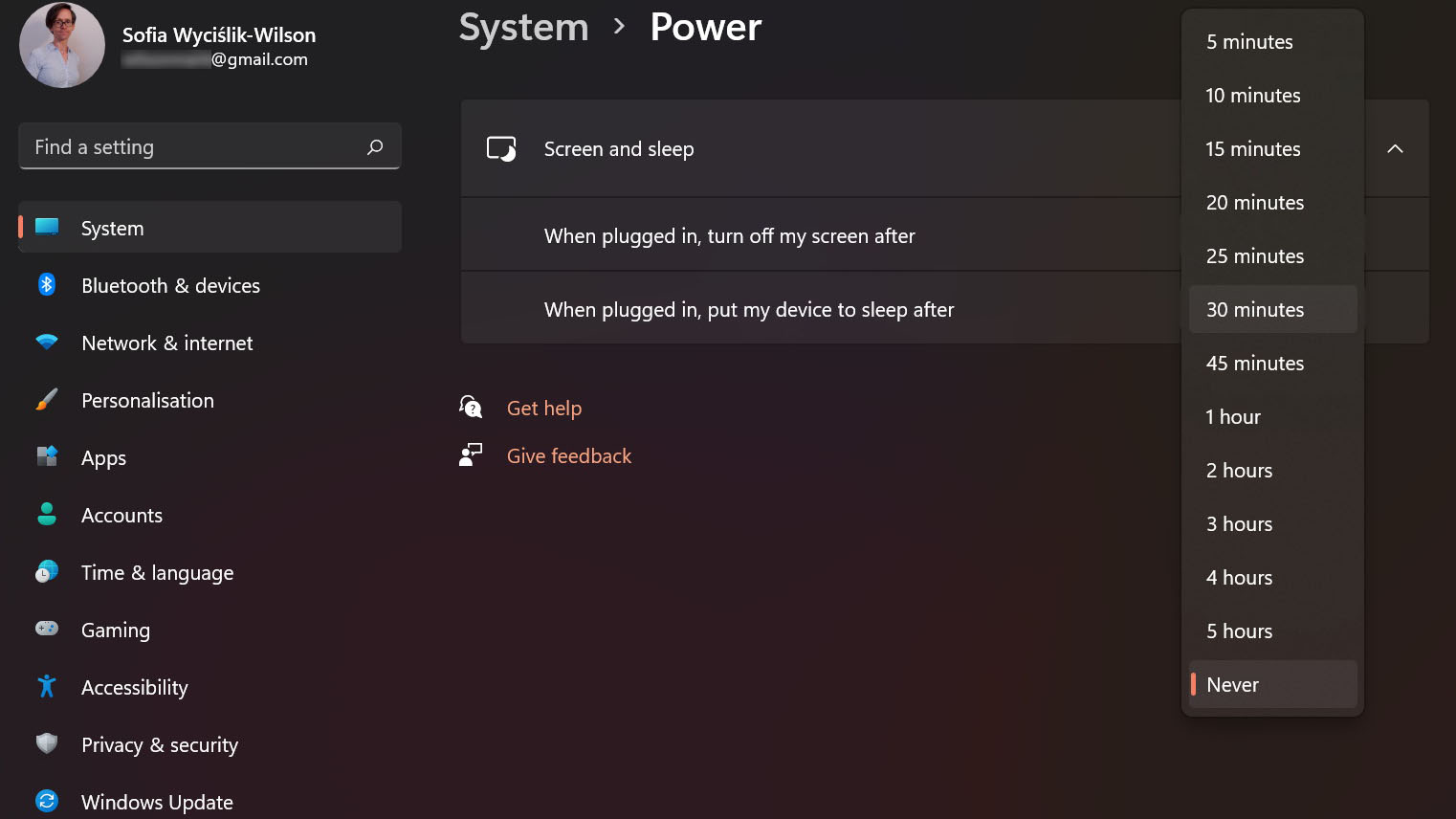 Windows 11 Power & battery screenshot