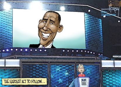 Political cartoon U.S. Obama Hillary Clinton