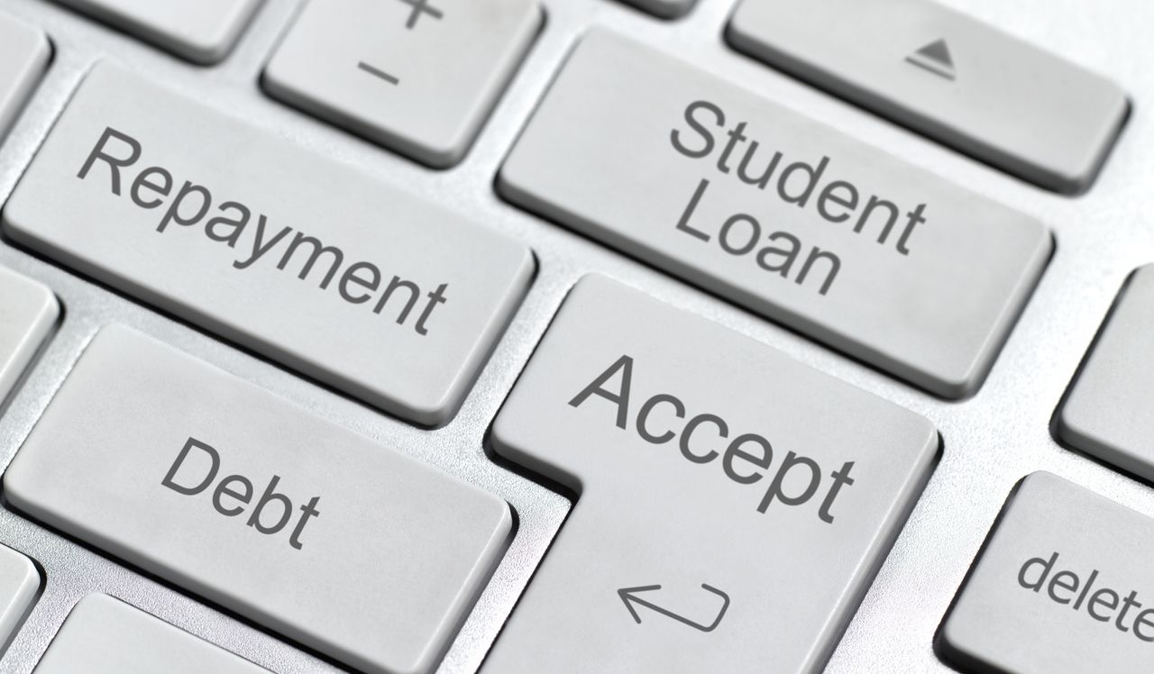 Keyboard with student loan repayment key