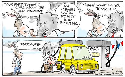 Editorial cartoon U.S. GOP Climate Gas