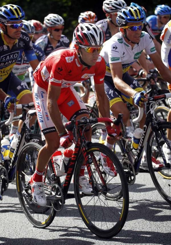 Joaquim Rodriguez (Katusha) in the red jersey of Vuelta a Espana leader.