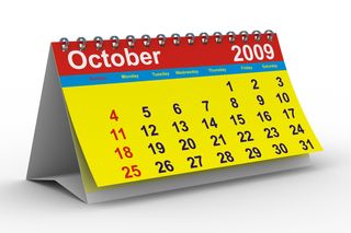 Calendar open on October 2009