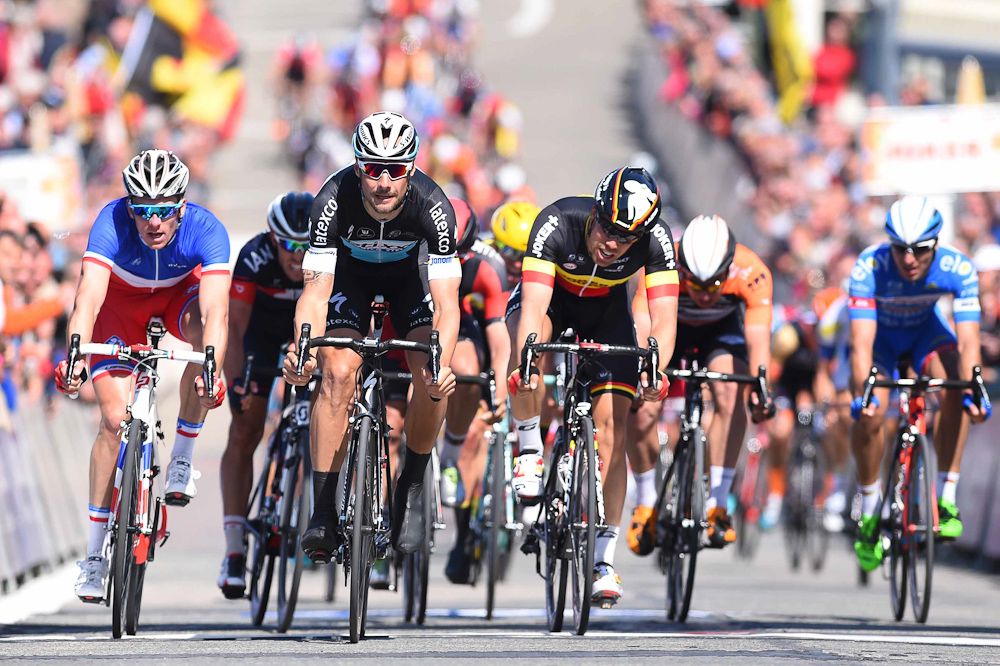 Boonen out-kicked the bunch to take the stage 1 win in Belgium.
