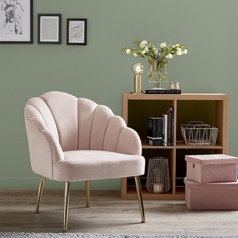 This Homebase scalloped chair is a ringer for Aldi's sellout velvet