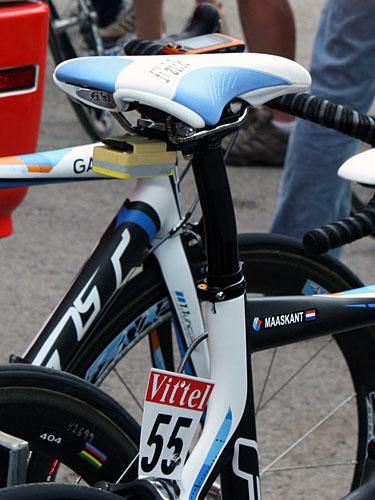 Garmin-Slipstream officials are understandably quiet on the subject but apparently each one of these electronics-laden boxes is receiving data from the Powertap rear hubs and then sending it along to the team cars. For what exact purpose, though, we're not sure.