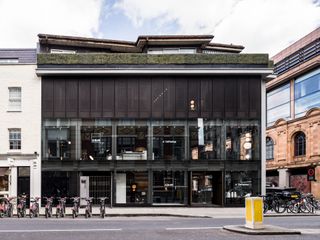 Boffi De Padova London furniture shopping showroom, exterior, South Kensington featuring glass and steel