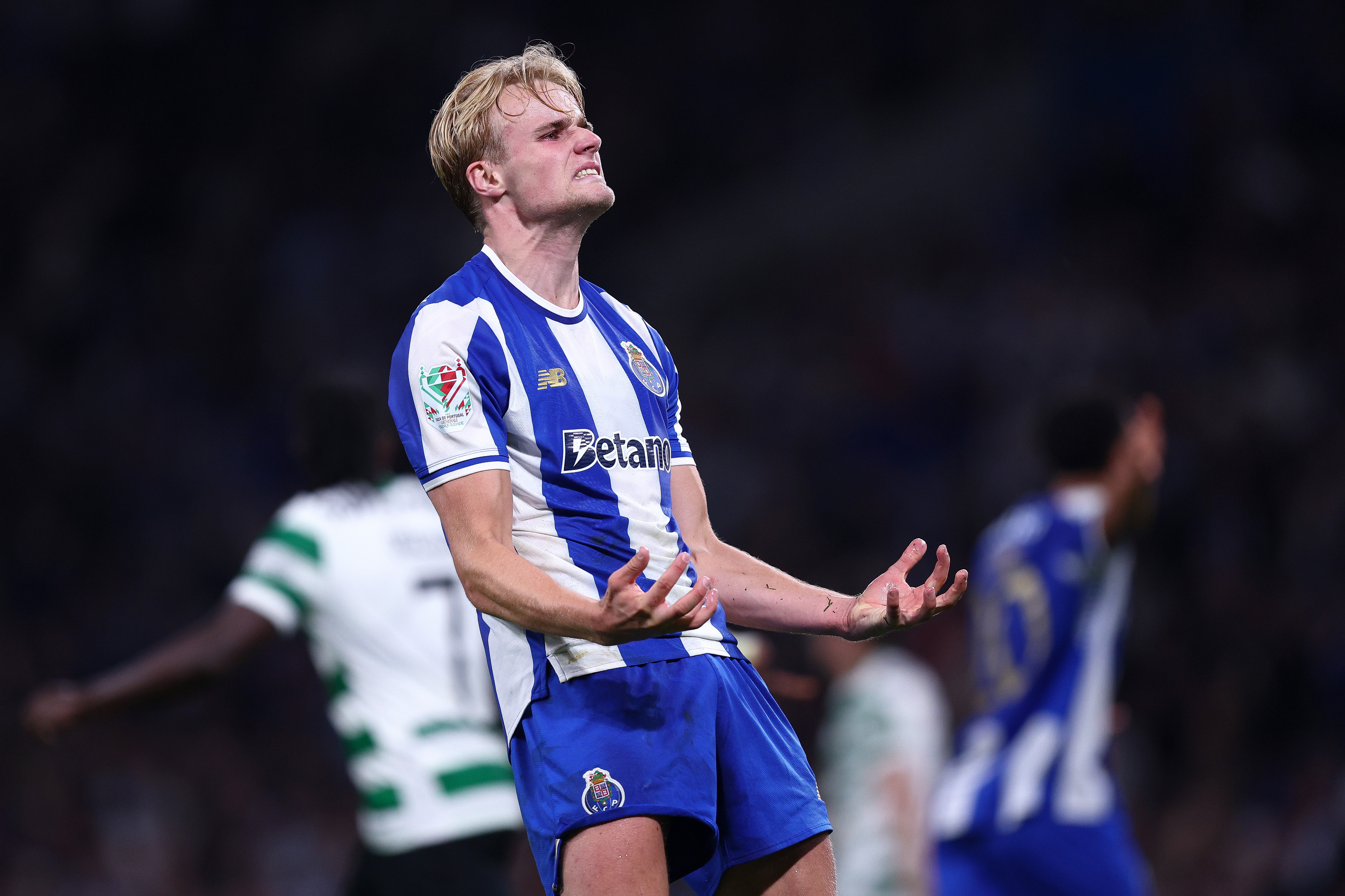 Porto midfielder Victor Froholdt celebrates scoring a goal