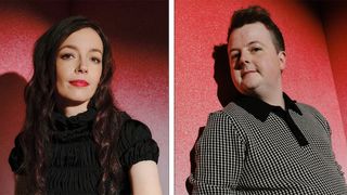 BAFTA Breakthrough 2023; two people photographed on blue and red backgrounds