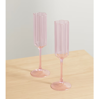 pink wavy champagne flutes