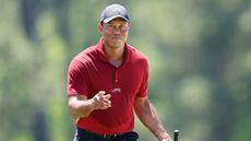 Tiger Woods during the fourth round of The Masters