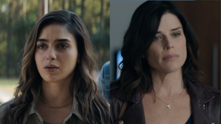 Melissa Barrerra and Neve Campbell in Scream 5 side by side