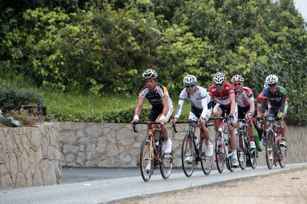 Michael Creed (Optum) leads a break up the climb.