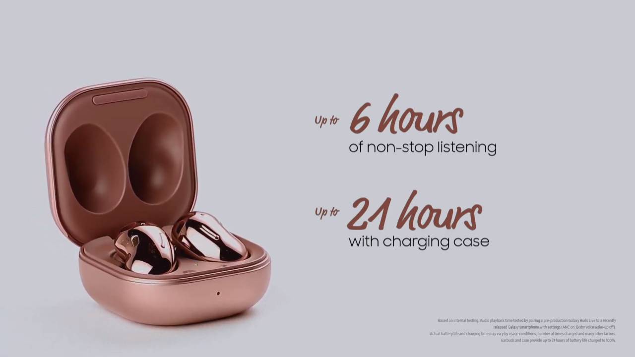 21 timer skal man kunne være på farten før man trenger å lade Galaxy Buds Live.