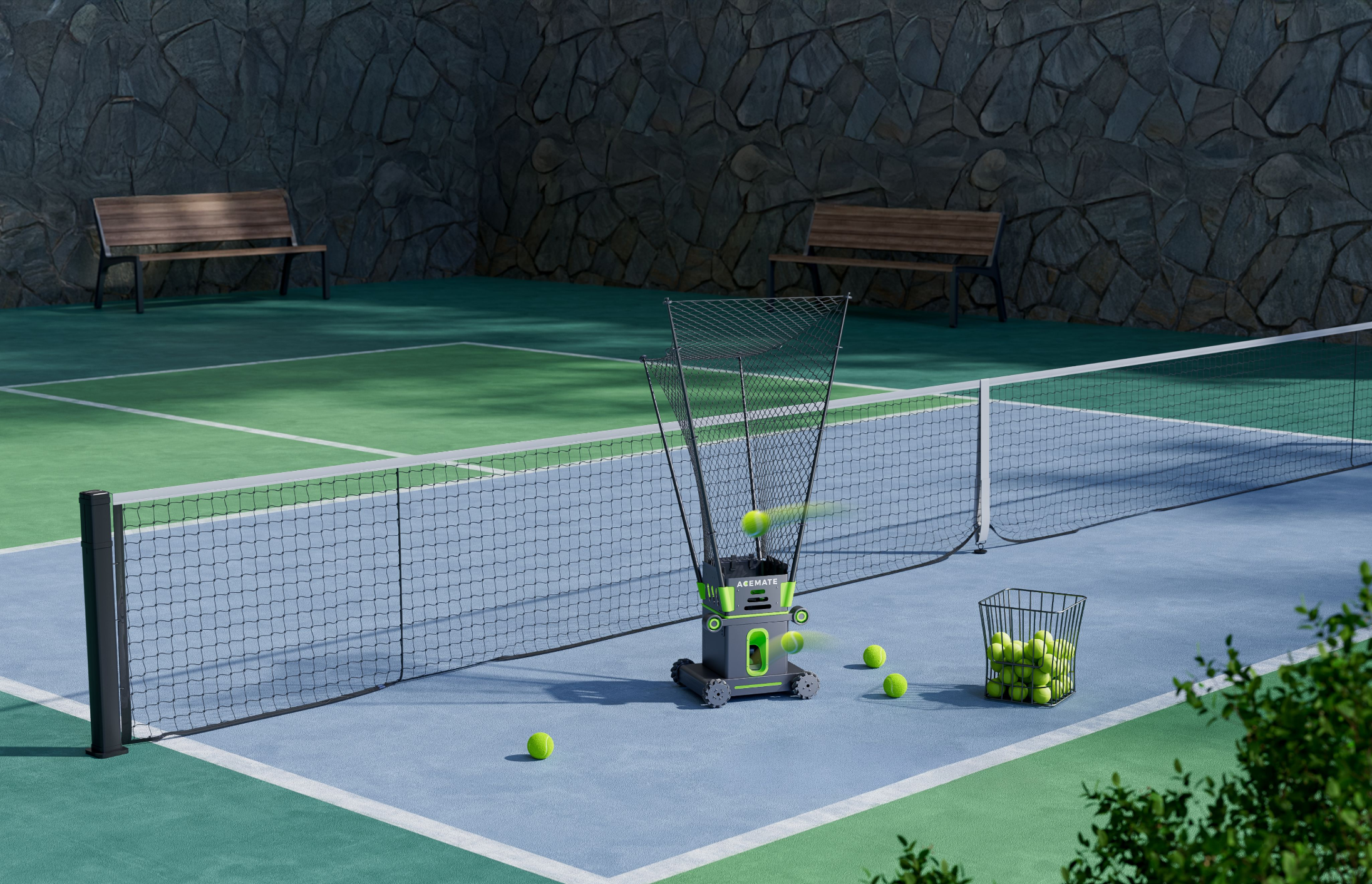 The Acemate Tennis Robot on court