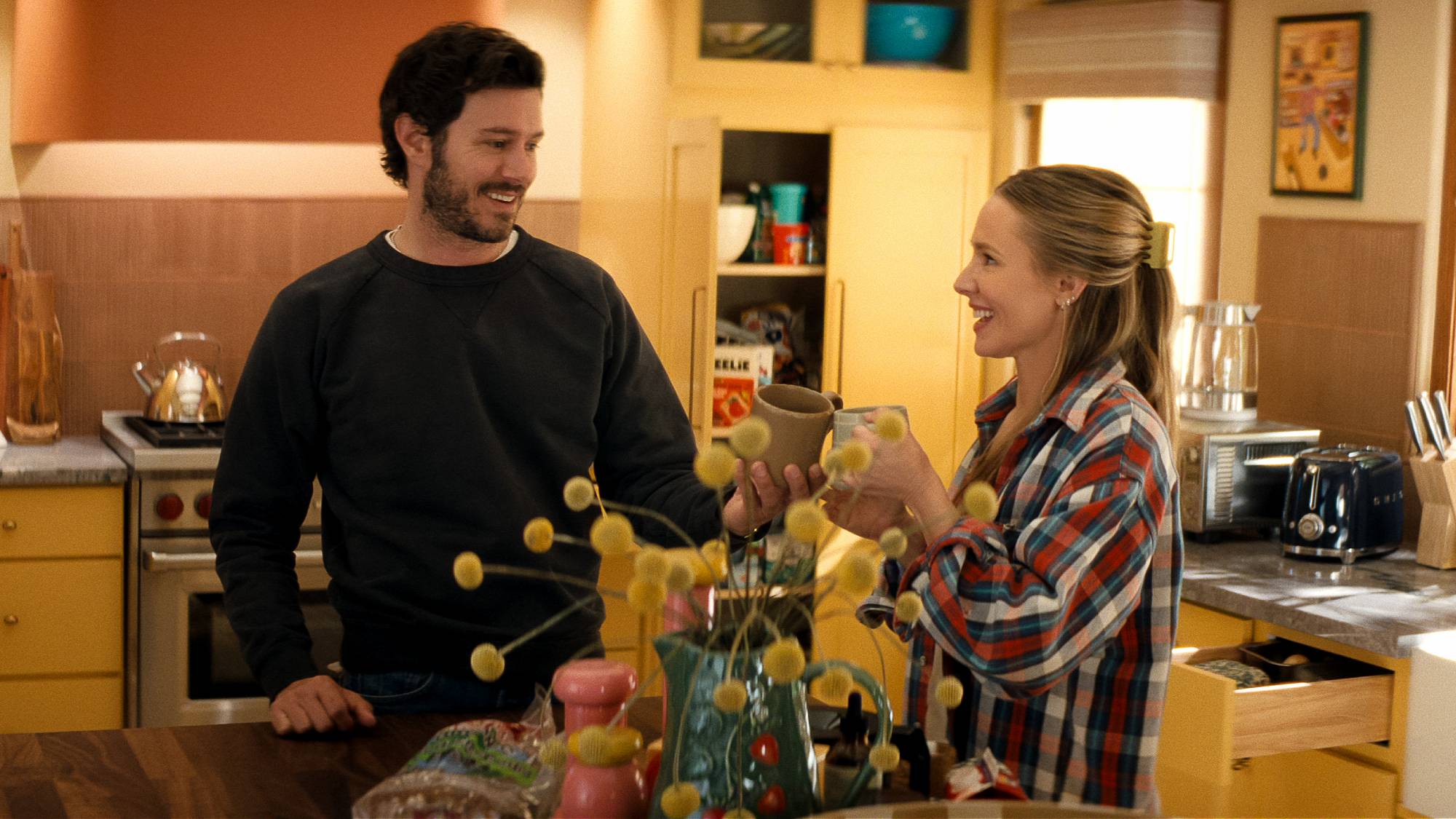 Adam Brody as Noah and Kristen Bell as Joanne in "Nobody Wants This" season 3 coming soon to Netflix