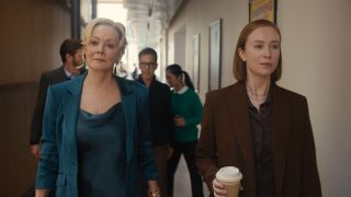 Relations are frosty between comedian Deborah (Jean Smart) and her writing partner Ava (Hannah Einbinder) as they exit a business meeting and prepare work on their talk show debut in Season 4 of Hacks.
