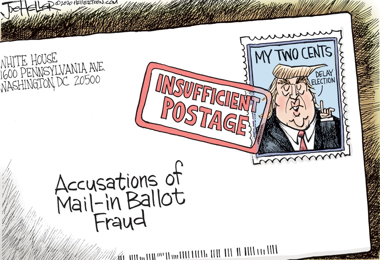 Political Cartoon U.S. Trump election mail in ballots&amp;amp;nbsp;