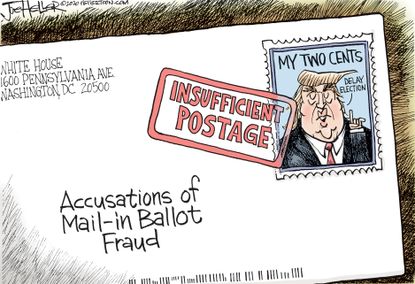 Political Cartoon U.S. Trump election mail in ballots&nbsp;
