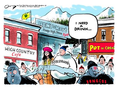 Editorial cartoon Colorado marijuana