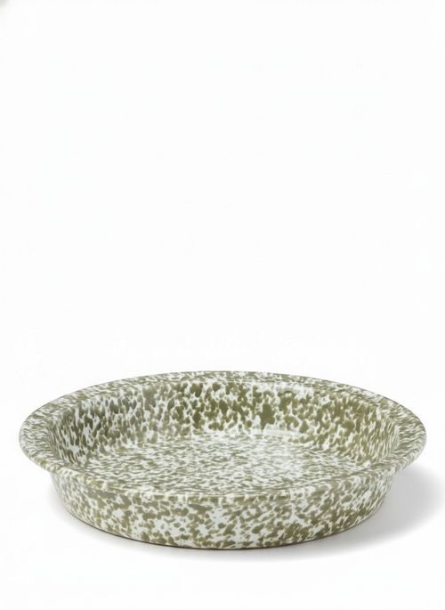 Farmhouse Round Speckle Glaze Stoneware Serve Dish, 27.5cm, Green