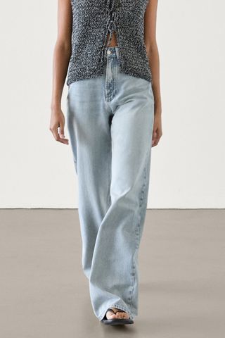 Massimo Dutti Full Length Wide-Leg High-Waist Jeans