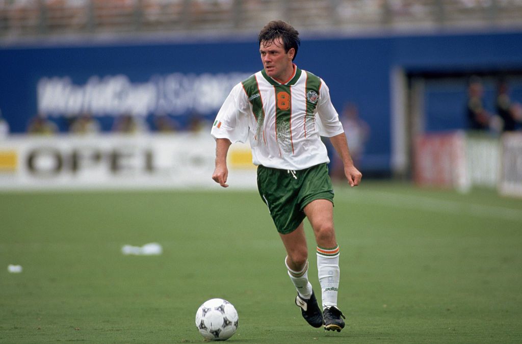 Irish International Football Player Ray Houghton Ireland versus the Netherlands in the 1994 World Cup Football Championships.