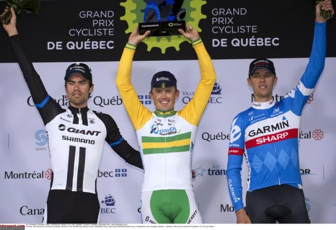Simon Gerrans (Orica-GreenEdge) on the top step of the podium