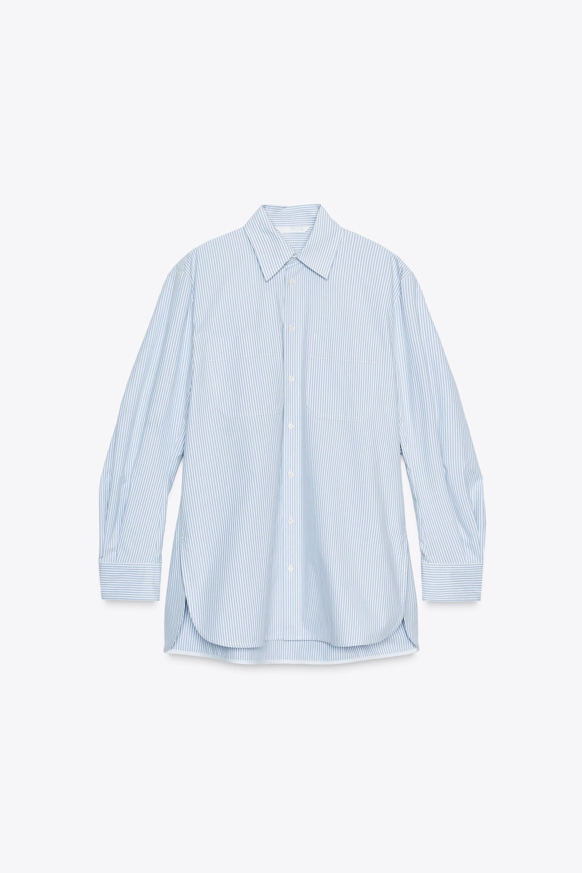 Zw Collection Striped Pocket Shirt