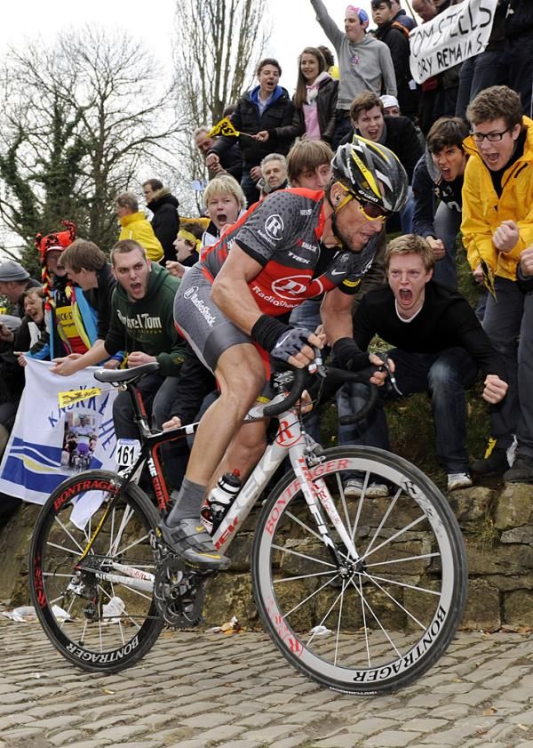 Lance Armstrong (Radioshack) in the Tour of Flanders.