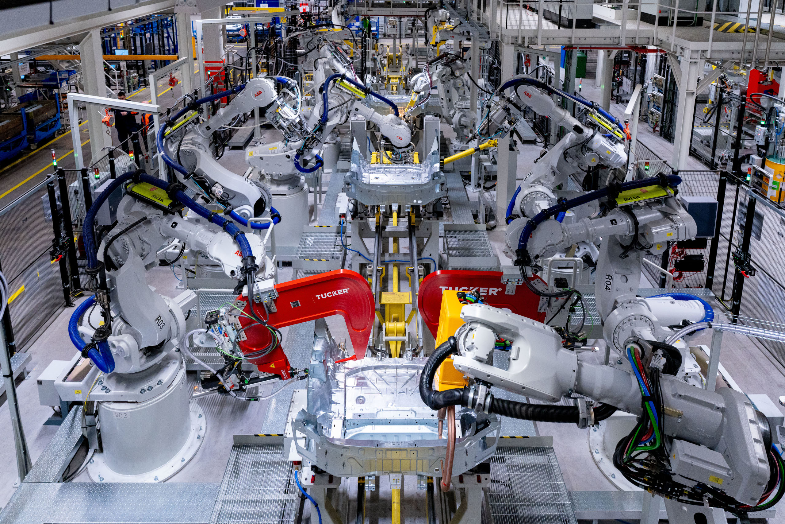 The Volvo EX60 production line