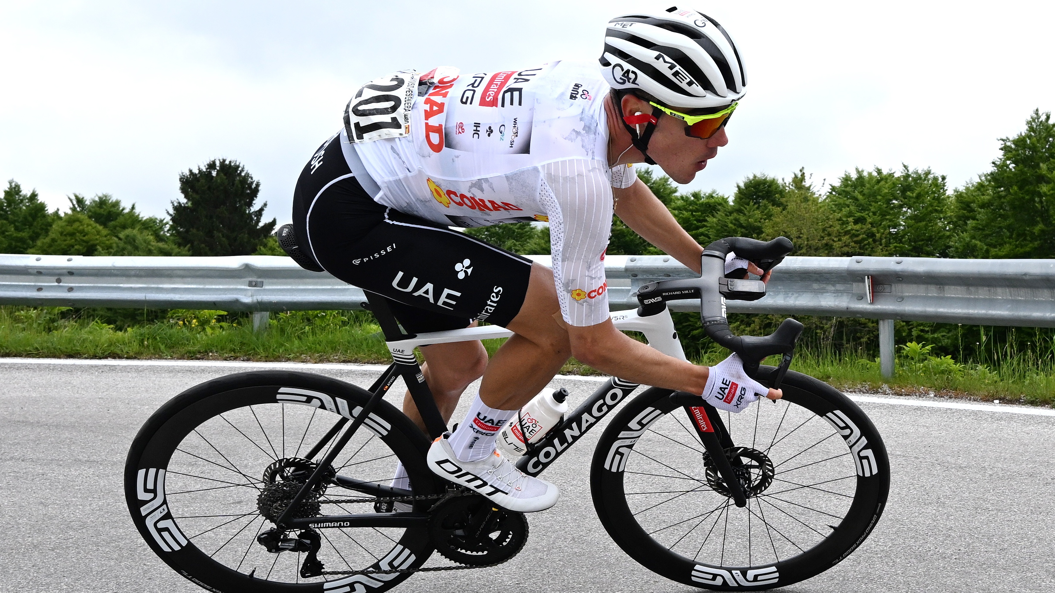 Juan Ayuso for UAE Team Emirates in the Giro d&#039;Italia.
