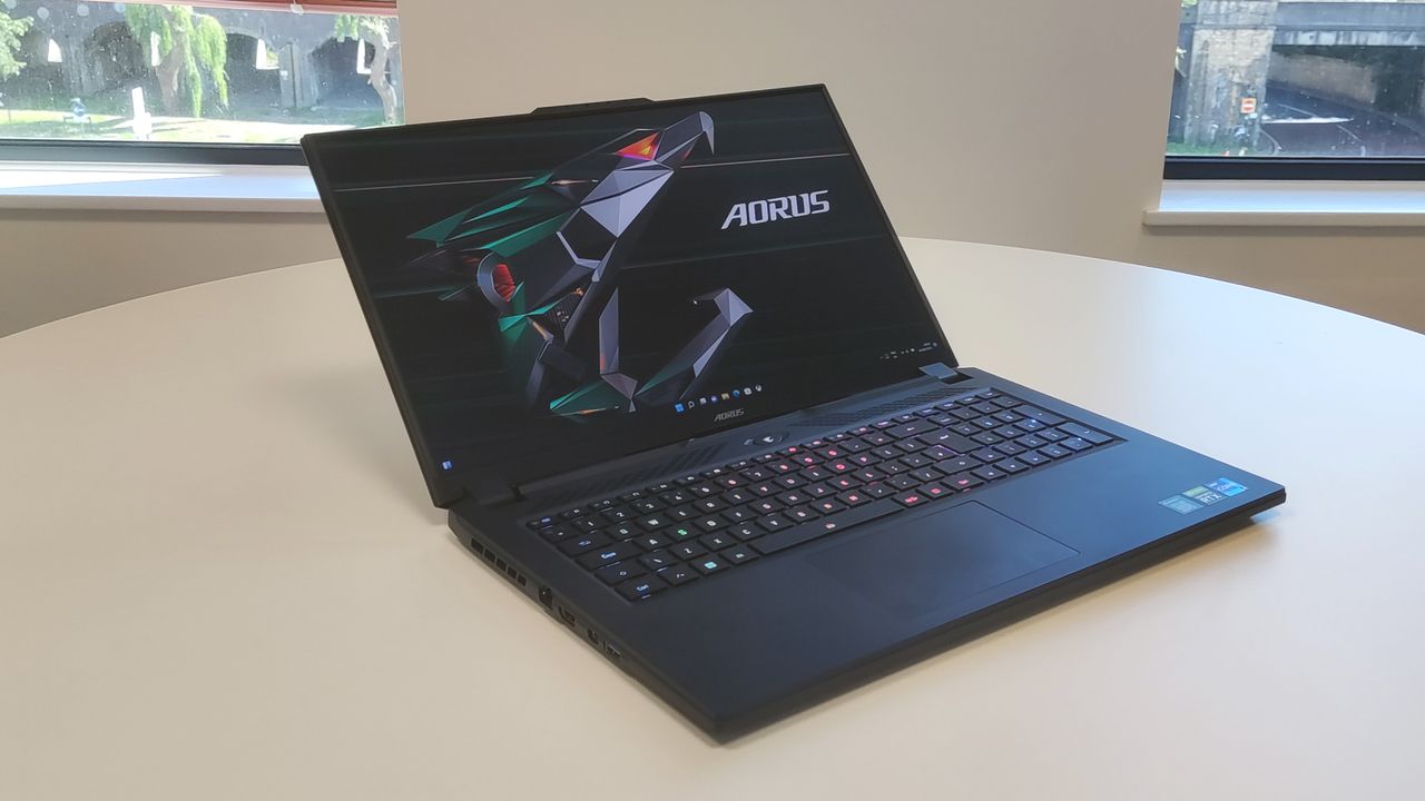 Gigabyte Aorus 17 XE4 on a desk