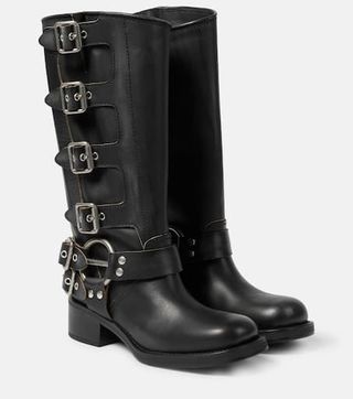 Leather Biker Boots