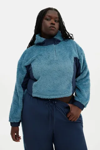 Girlfriend Collective, Cascade Recycled Fleece Cropped Anorak