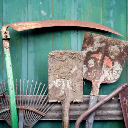 Rusty garden tools