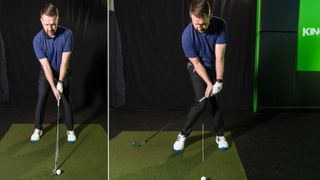 PGA pro Gareth Lewis demonstrating the perfect iron address and angle of attack
