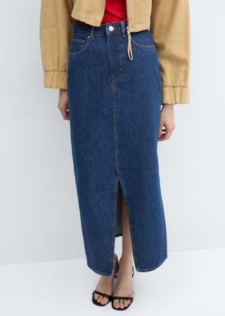 Slit Denim Skirt