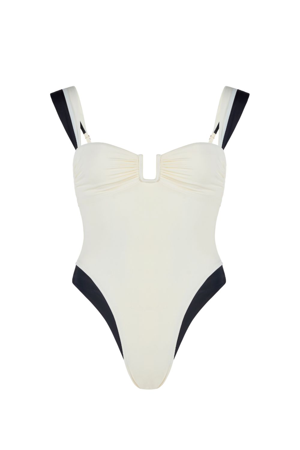 white and black swimsuit