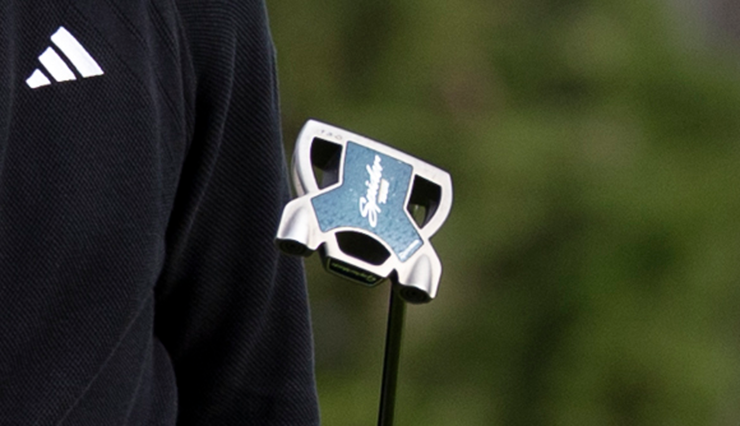 A close up of Jacob Bridgeman's putter