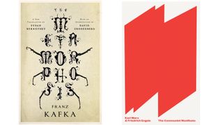 book cover designs for Metamorphosis and The Communist Manifesto