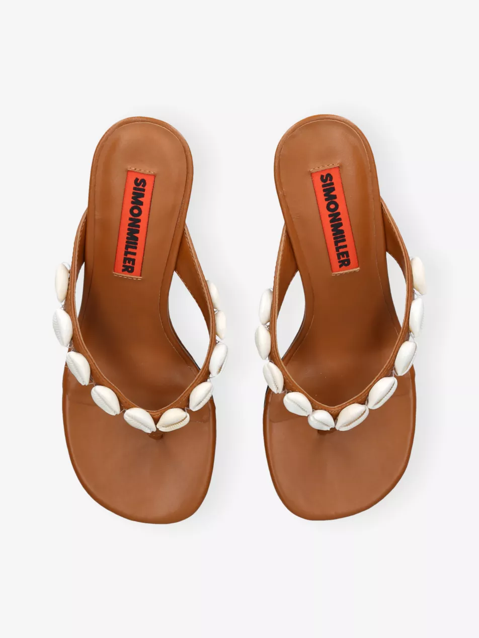 Soleil Shell Heeled Leather Wedges - Eur 36 / 3 Uk Women