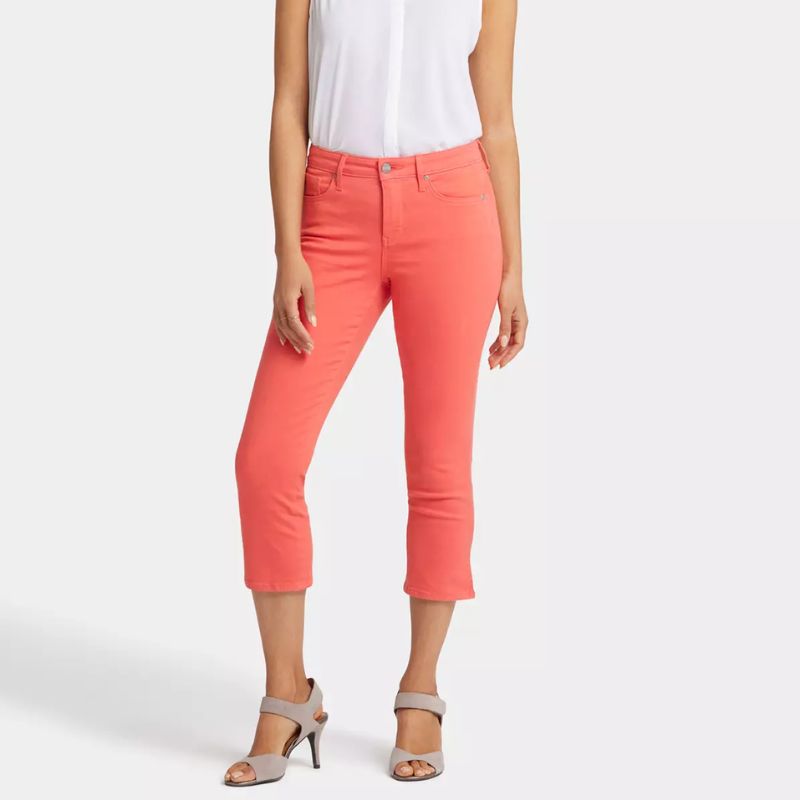 NYDJ Chloe Capri Jeans s bočními rozparky růžové