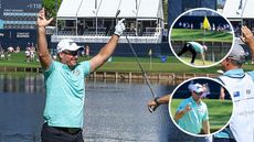 Ryan Fox hits a hole-in-one at the par-three 17th at TPC Sawgrass during the 2024 Players Championship