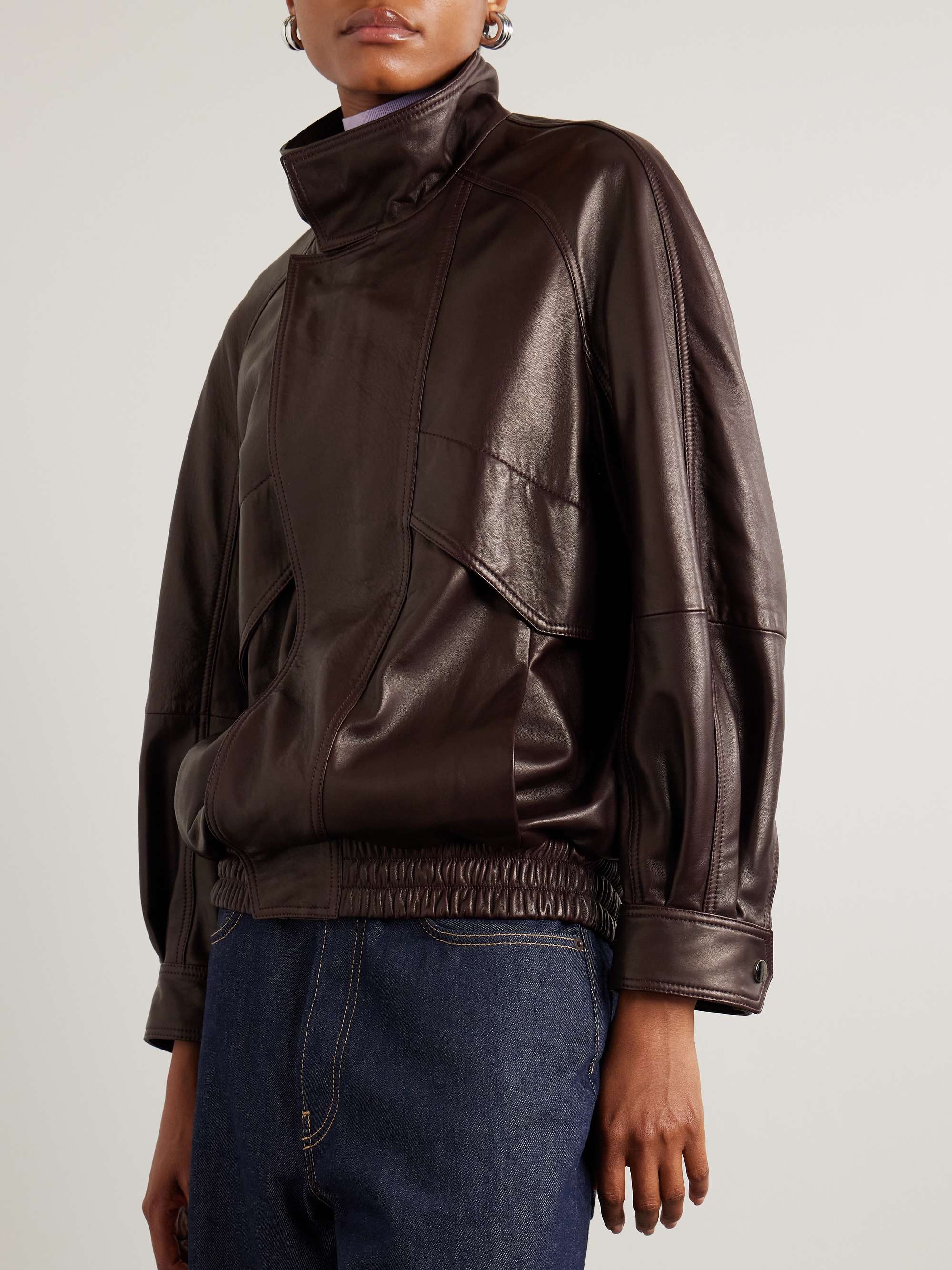 Ariste Oversized Paneled Leather Jacket
